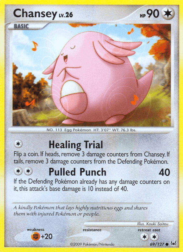 Chansey, card 69 from Platinum