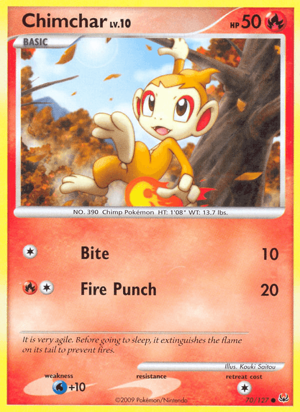 Chimchar, card 70 from Platinum