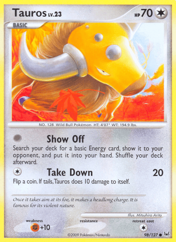 Tauros, card 98 from Platinum