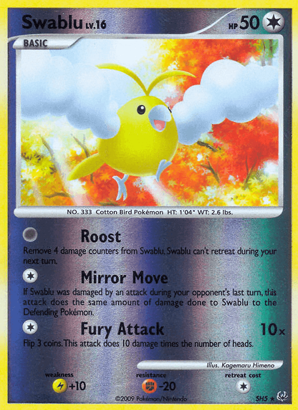 Swablu, card SH5 from Platinum
