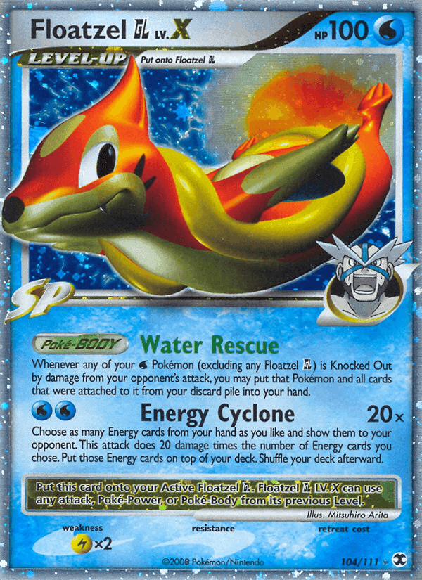 Floatzel GL LV.X, card 104 from Rising Rivals