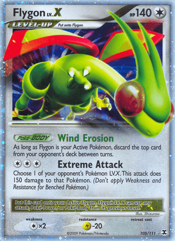 Flygon LV.X, carte 105 de Rising Rivals
