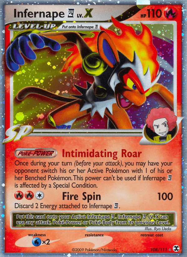 Infernape E4 LV.X, card 108 from Rising Rivals
