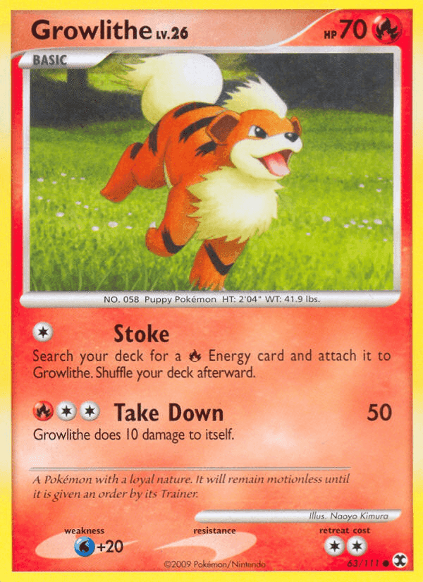 Growlithe, card 63 from Rising Rivals