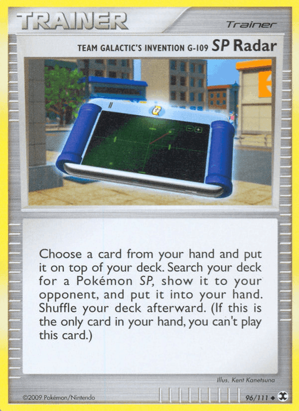Team Galactic's Invention G-109 SP Radar, card 96 from Rising Rivals
