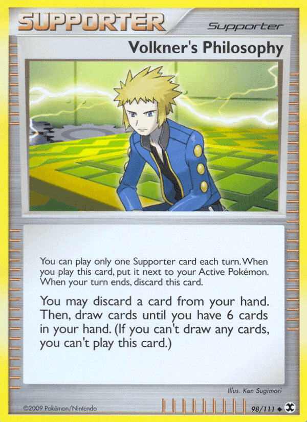 Volkner's Philosophy, card 98 from Rising Rivals