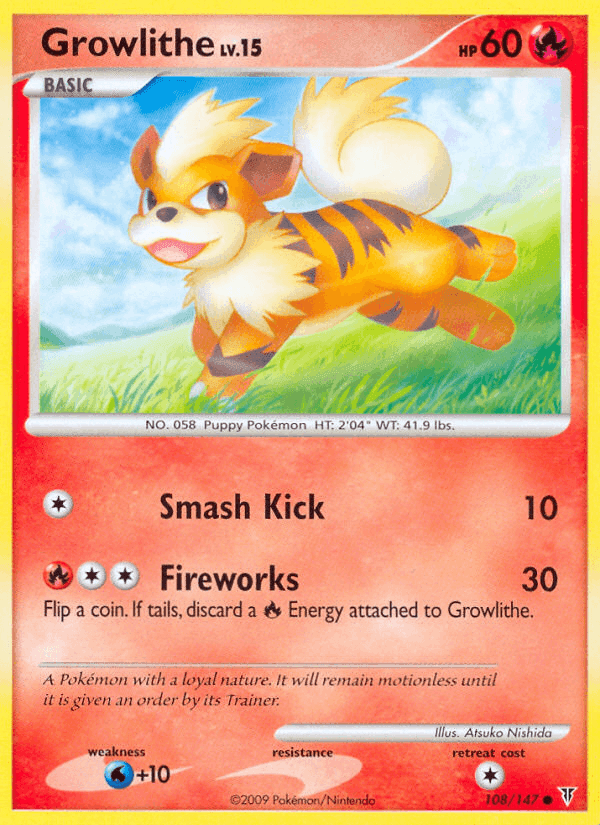Growlithe, card 108 from Supreme Victors