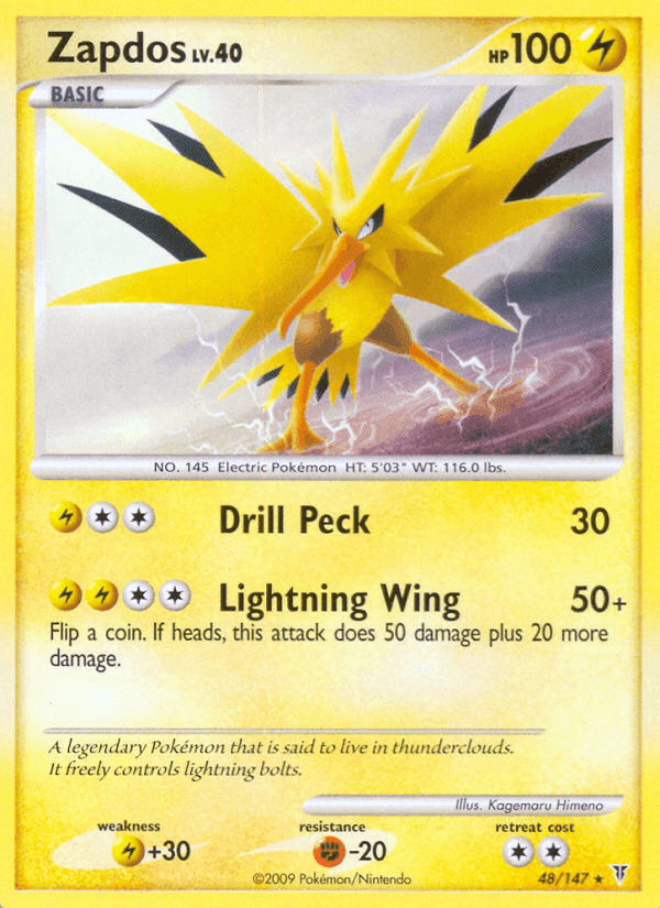 Zapdos, carta 48 di Supreme Victors