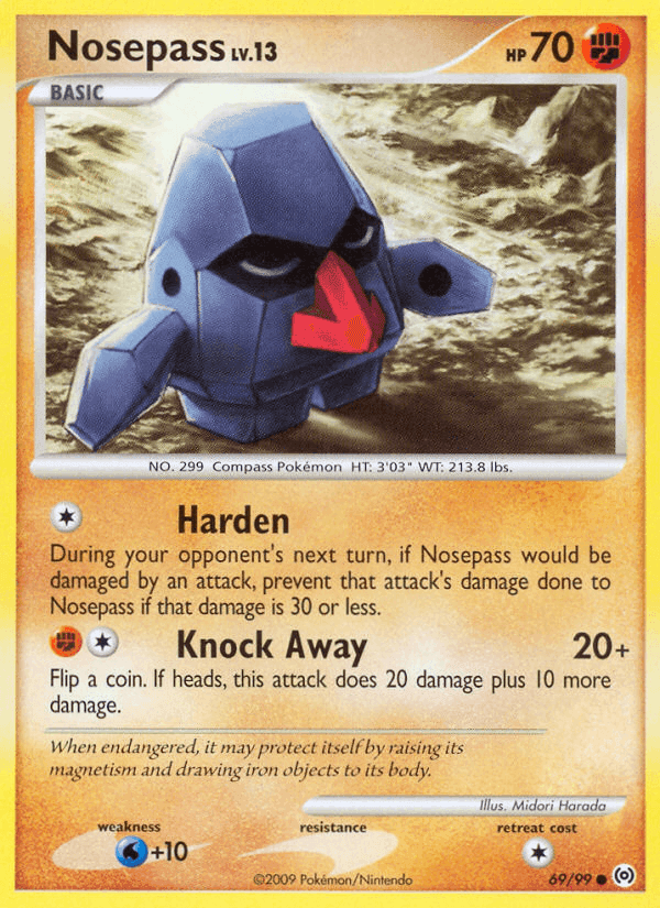 Nosepass, card 69 from Arceus
