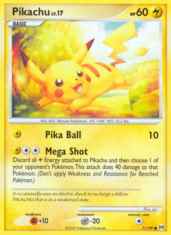 Pikachu, card 71 from Arceus