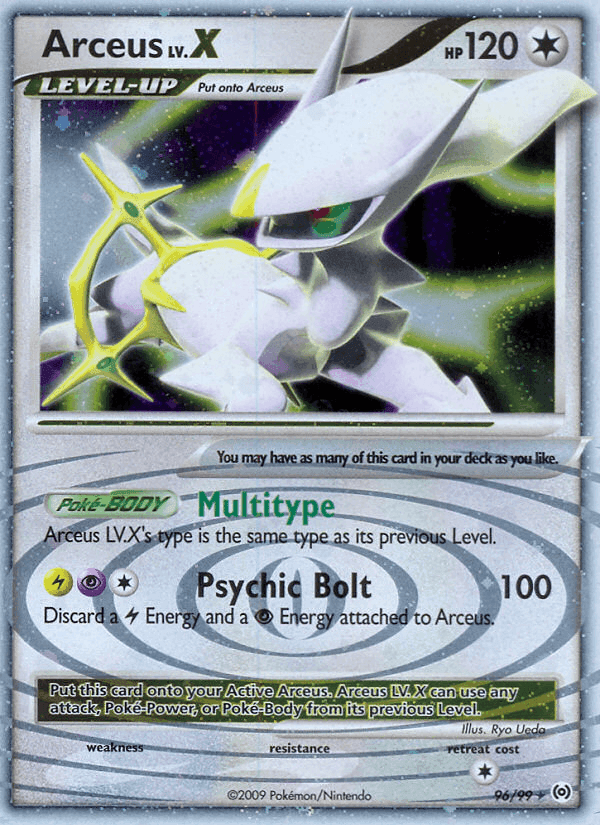 Arceus LV.X, card 96 from Arceus