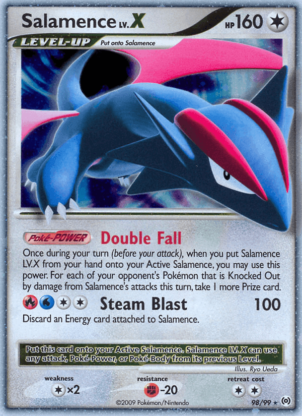 Salamence LV.X, card 98 from Arceus