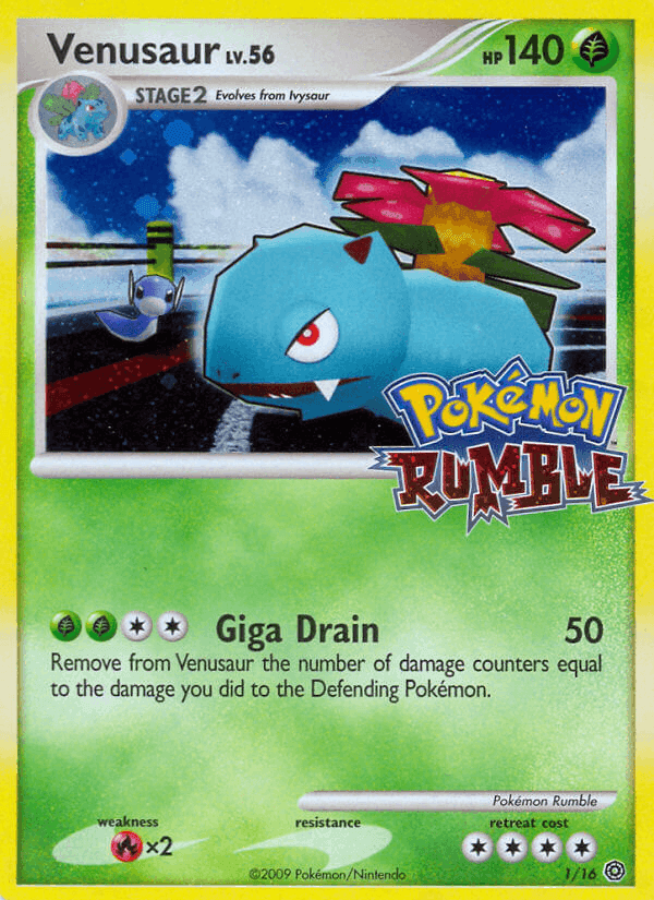 Venusaur, card 1 from Pokémon Rumble