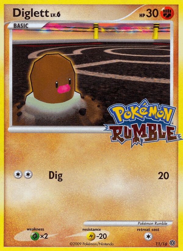 Diglett, carta 11 de Pokémon Rumble