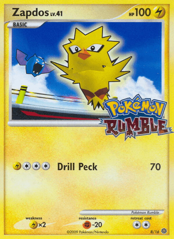 Zapdos, carta 8 di Pokémon Rumble