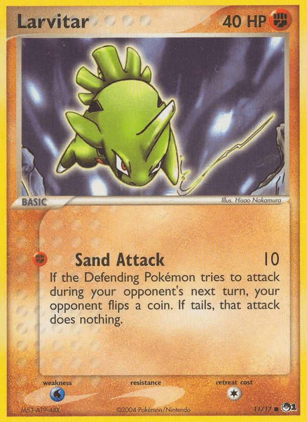Larvitar, card 11 from POP Series 1