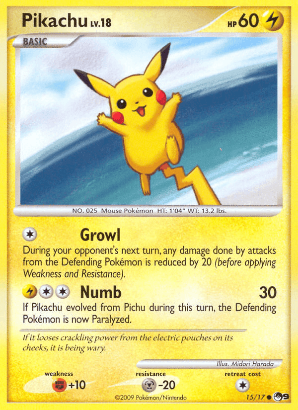 Pikachu, carta 15 di POP Serie 9