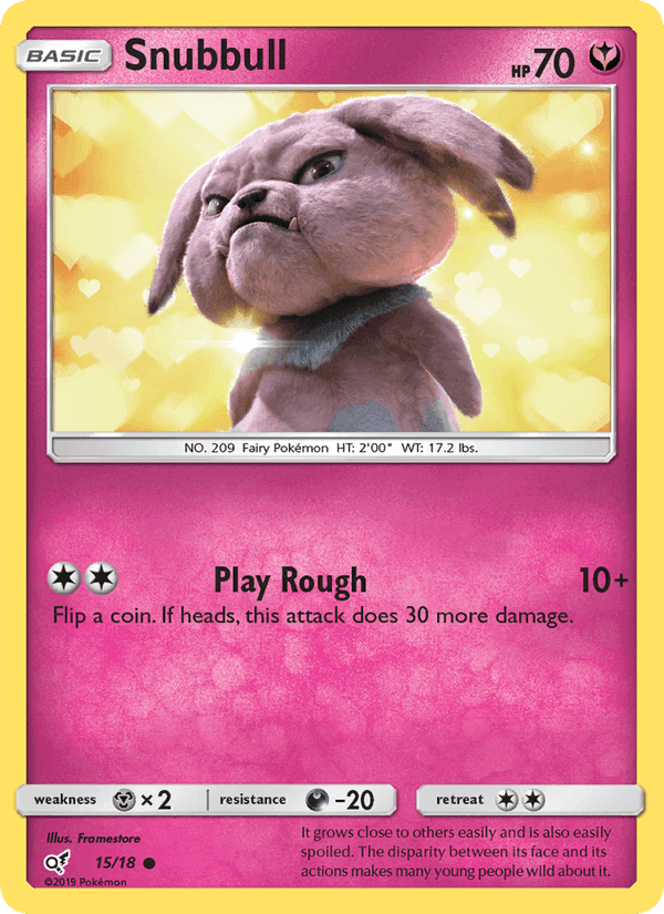 Snubbull, card 15 from Detective Pikachu