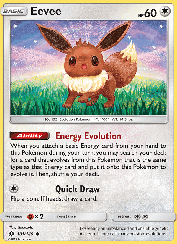 Eevee, card 101 from Sun & Moon