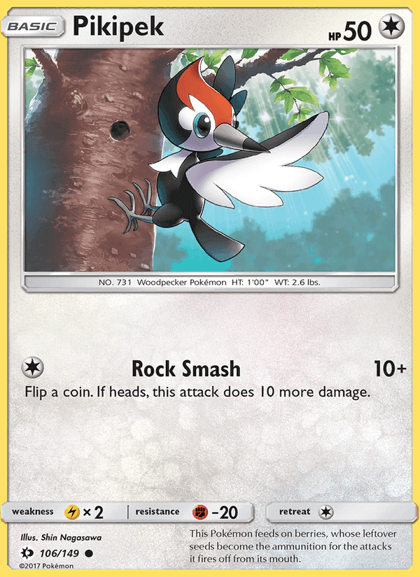 Pikipek, card 106 from Sun & Moon