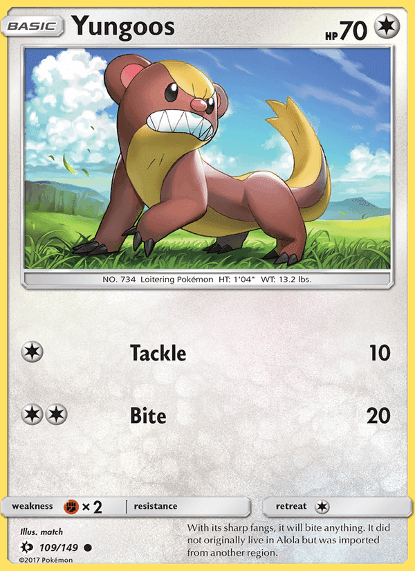 Yungoos, card 109 from Sun & Moon