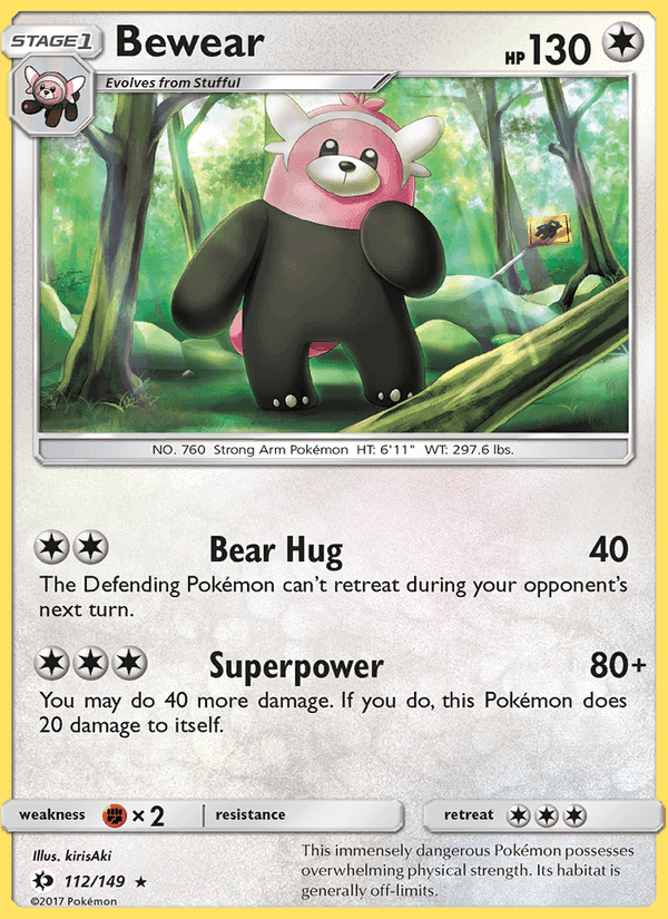 Bewear, card 112 from Sun & Moon