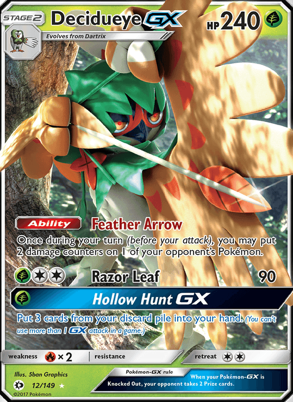 Decidueye GX, card 12 from Sun & Moon