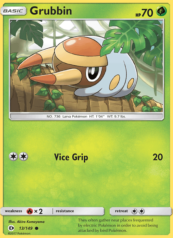 Grubbin, card 13 from Sun & Moon