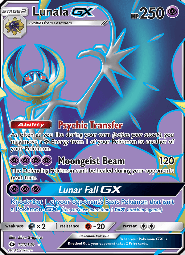 Lunala GX, card 141 from Sun & Moon
