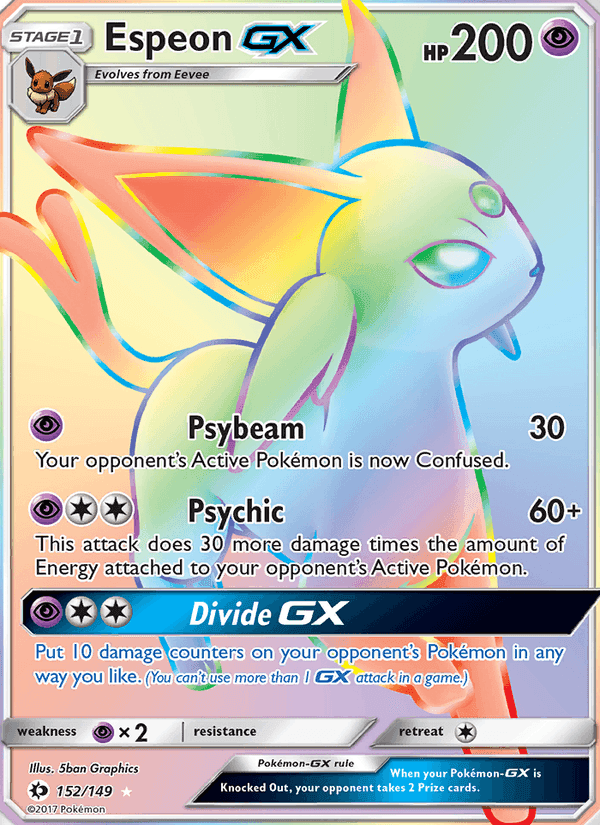 Espeon GX, card 152 from Sun & Moon