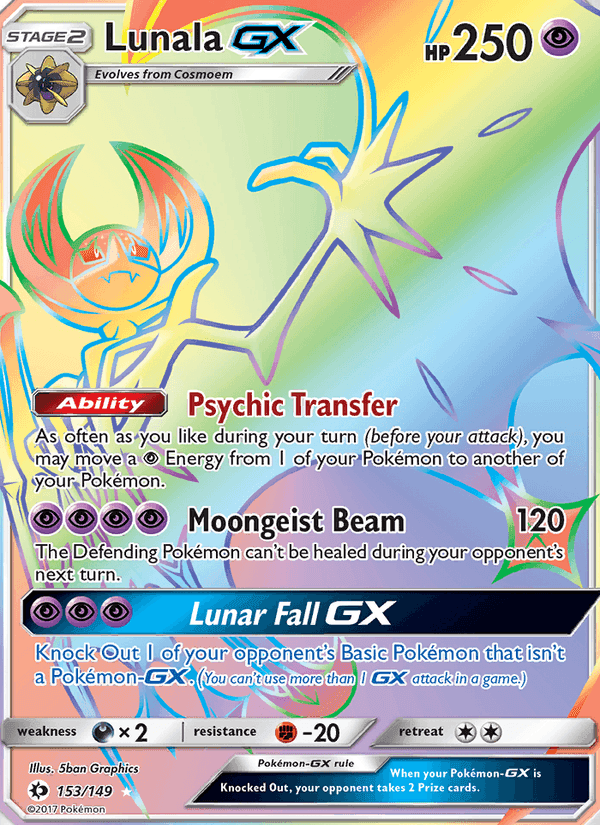 Lunala GX, card 153 from Sun & Moon