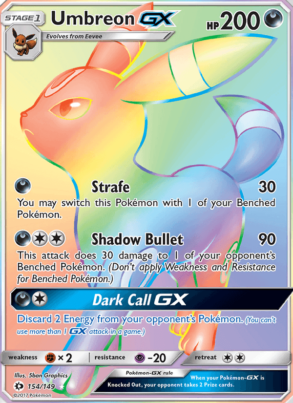 Umbreon GX, card 154 from Sun & Moon