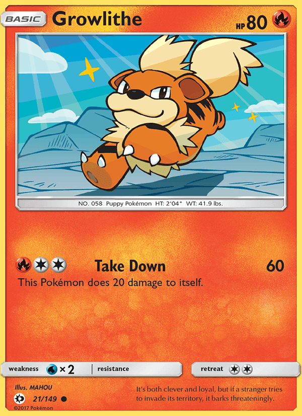 Growlithe, carta 21 de Sun & Moon