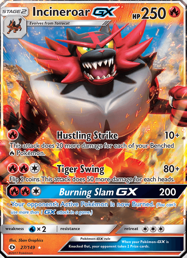 Incineroar GX, carta 27 di Sun & Moon