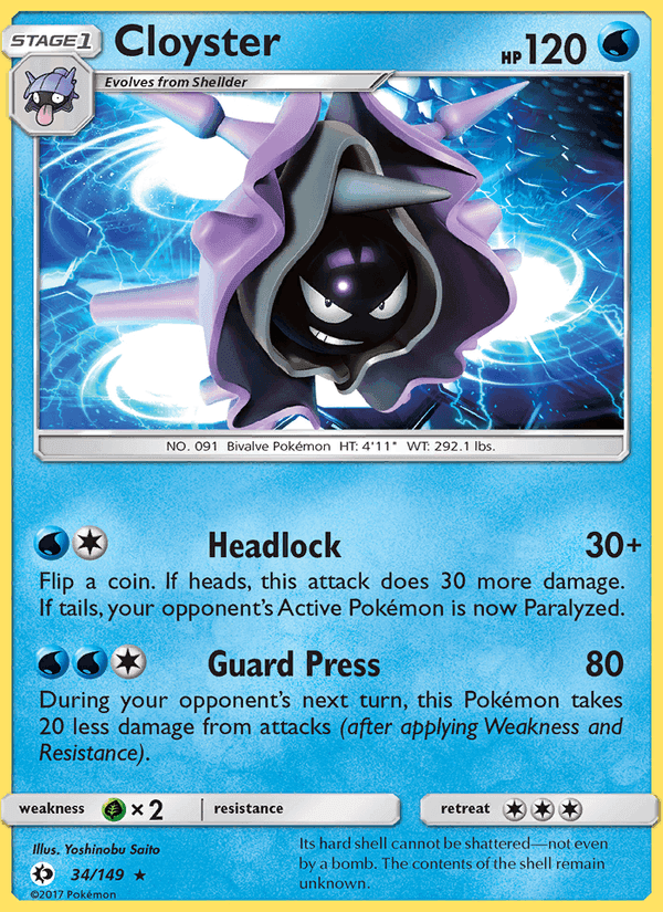 Cloyster, carte 34 de Sun & Moon