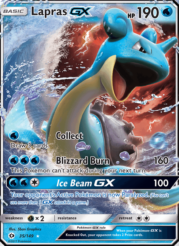 Lapras GX, card 35 from Sun & Moon