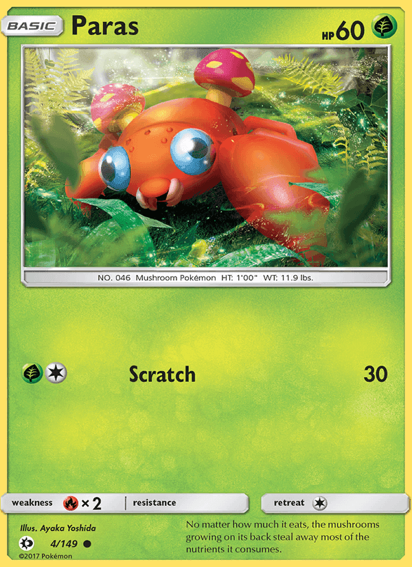 Paras, card 4 from Sun & Moon