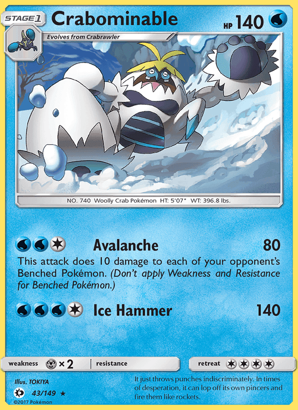 Crabominable, card 43 from Sun & Moon