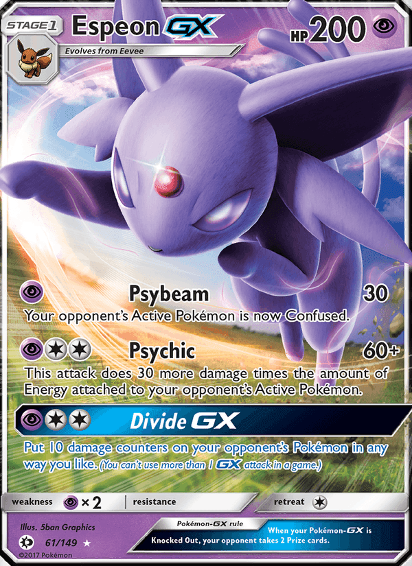Espeon GX, card 61 from Sun & Moon