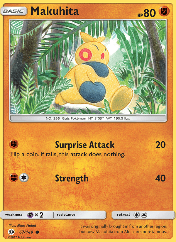 Makuhita, card 67 from Sun & Moon