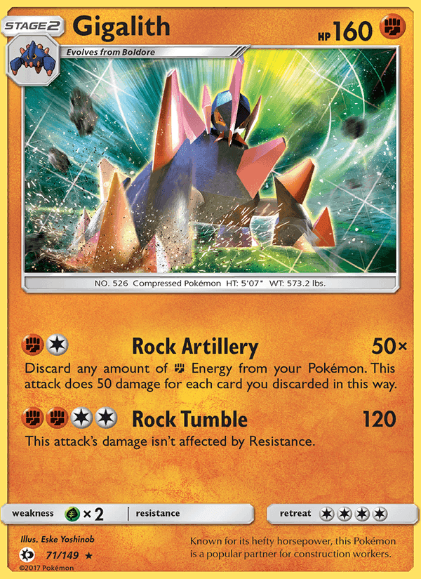 Gigalith, card 71 from Sun & Moon