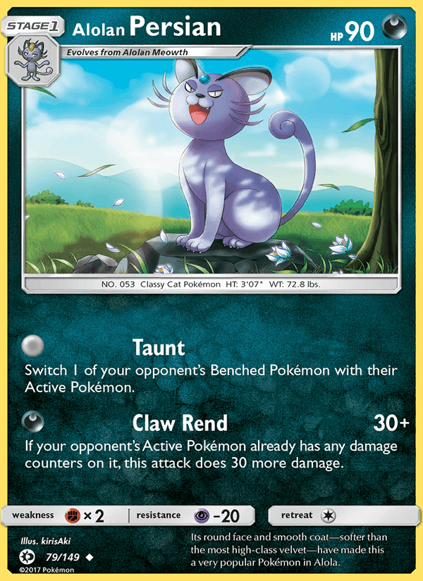 Alolan Persian, card 79 from Sun & Moon