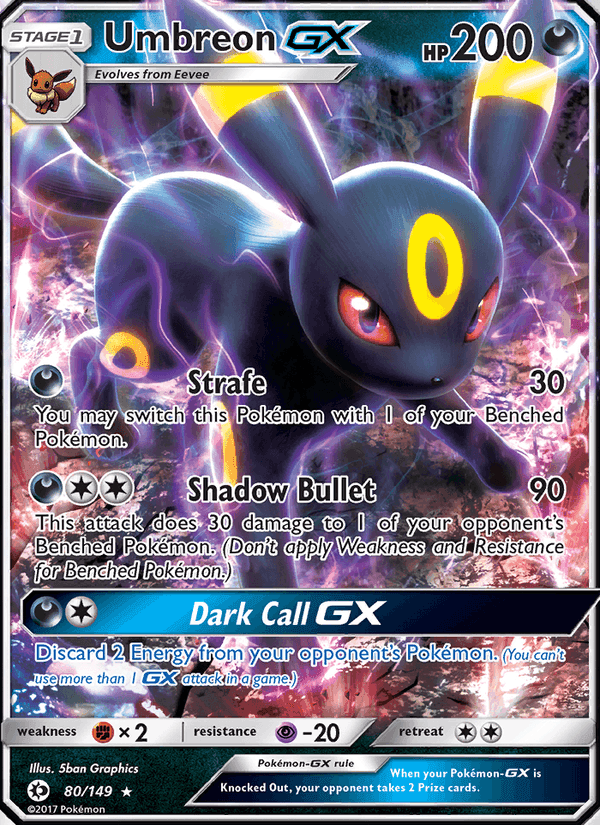 Umbreon GX, card 80 from Sun & Moon