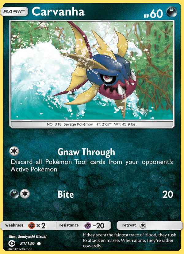 Carvanha, card 81 from Sun & Moon