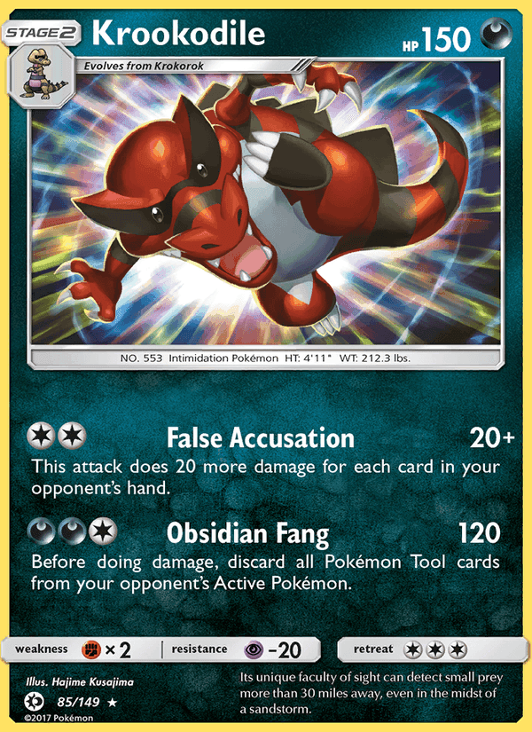 Krookodile, card 85 from Sun & Moon