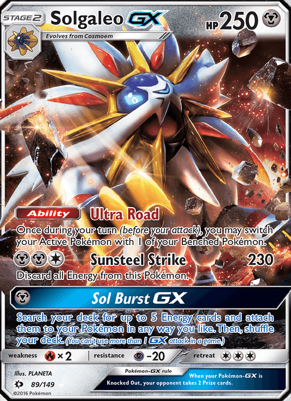 Solgaleo GX, card 89 from Sun & Moon