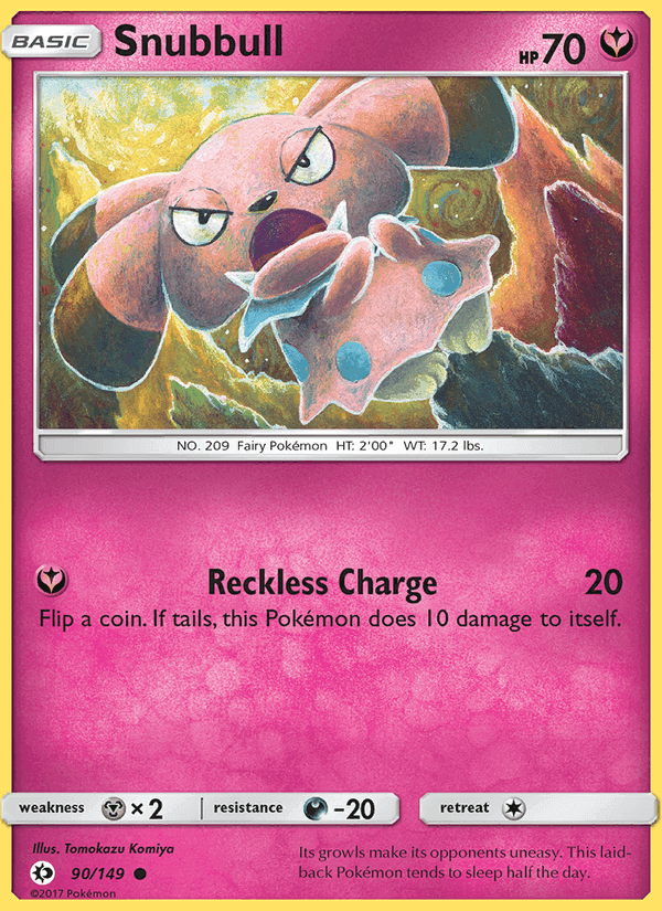 Snubbull, card 90 from Sun & Moon