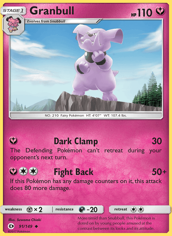 Granbull, card 91 from Sun & Moon