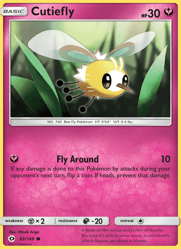 Cutiefly, card 92 from Sun & Moon