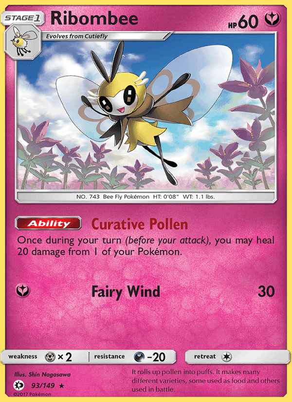 Ribombee, card 93 from Sun & Moon
